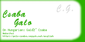 csaba galo business card